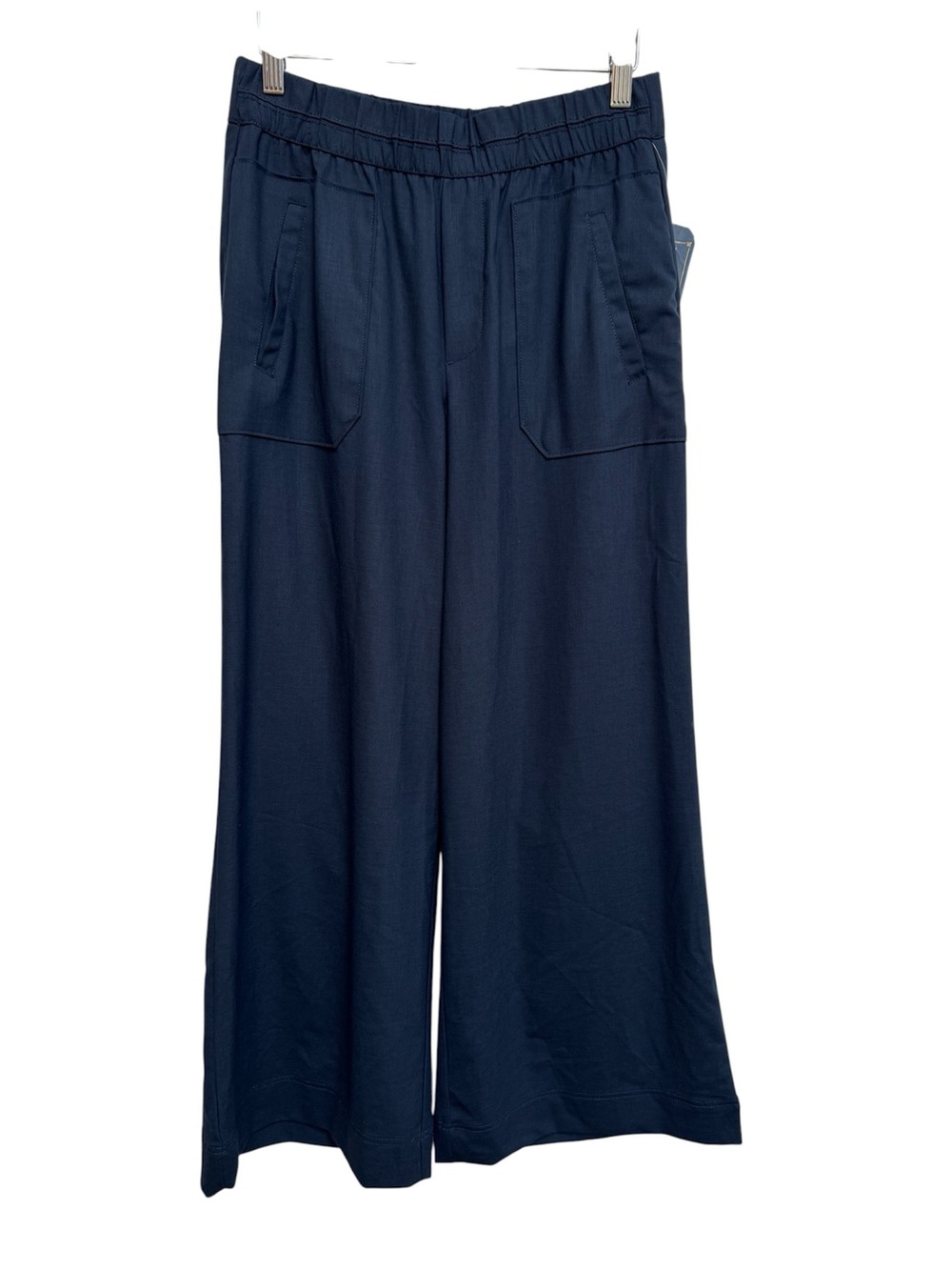 Democracy Wide Leg Pull On Pants Women’s Medium Petite NWT Travel Navy